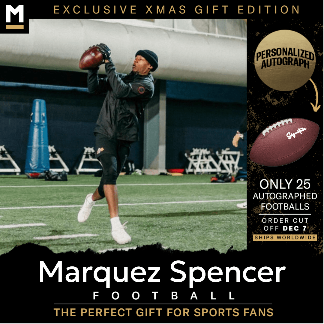 Marquez Spencer Autographed Football