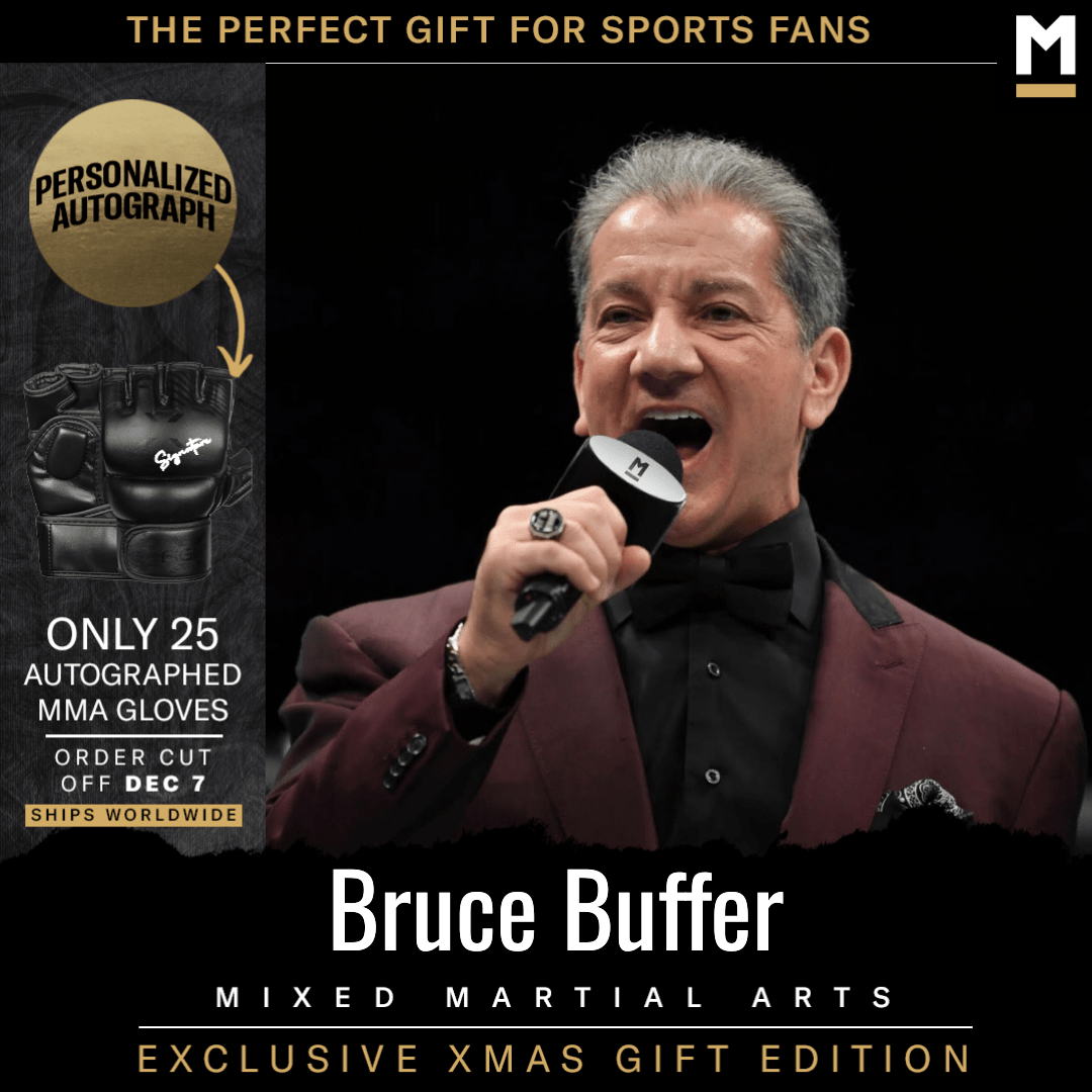 Bruce Buffer Autographed MMA Gloves