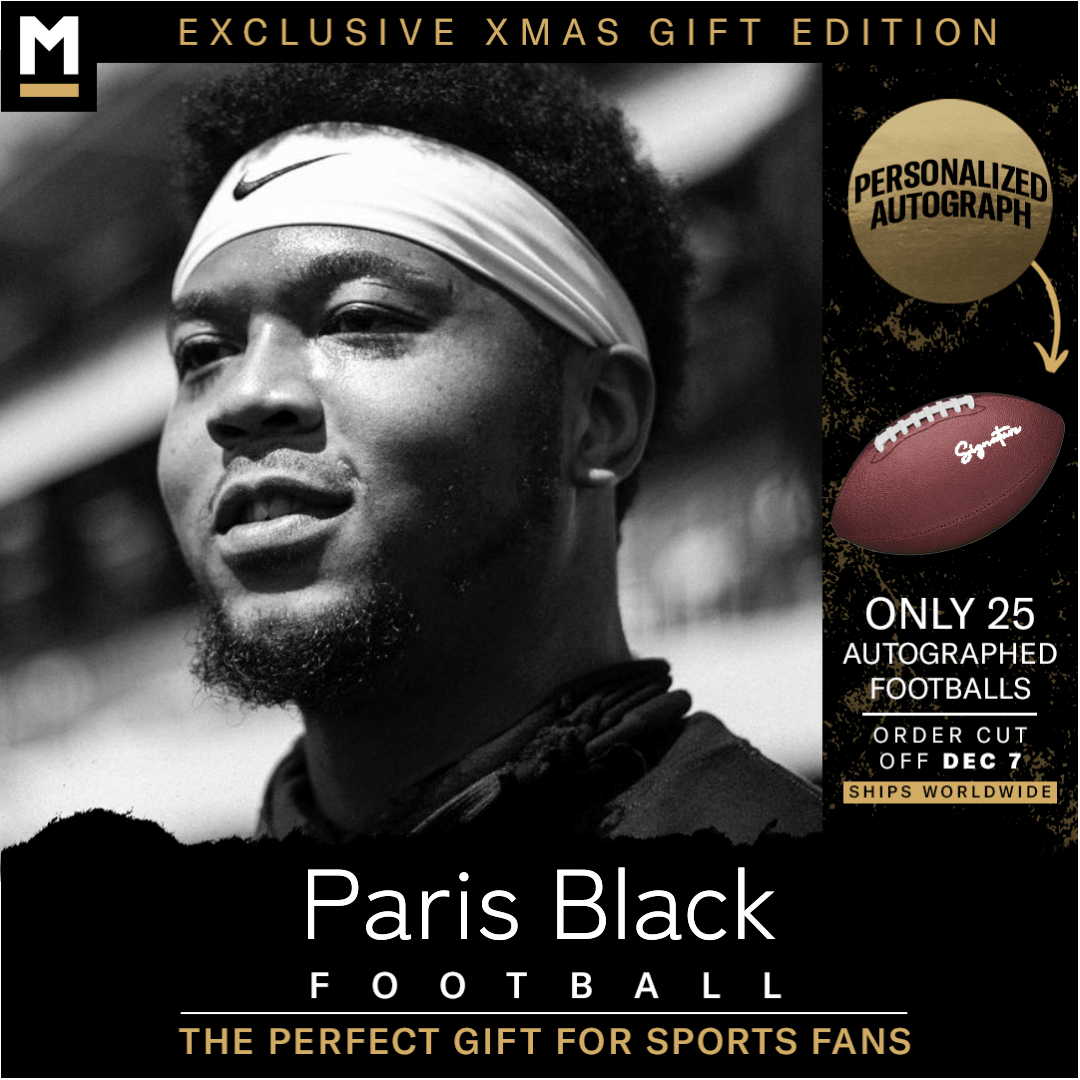 Paris Black Autographed Football