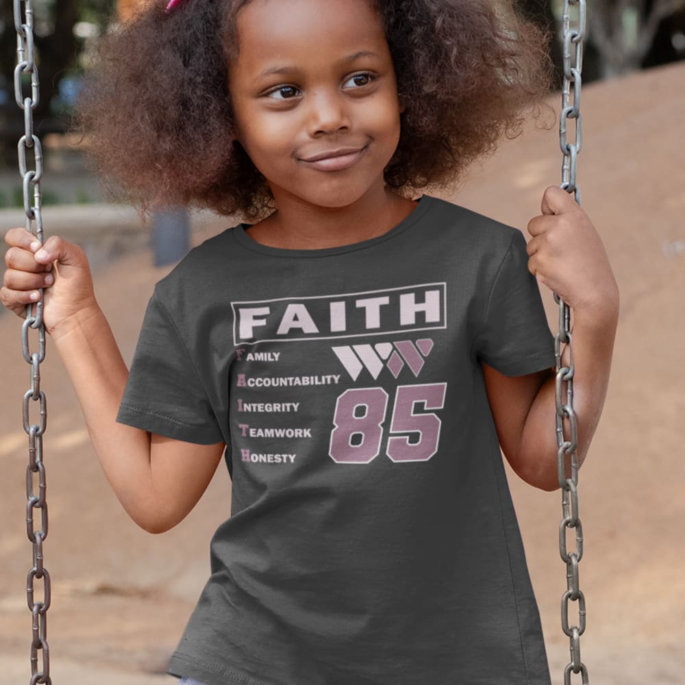 FAITH by Wesley Walker Youth T-Shirt, Pink in Light Logo