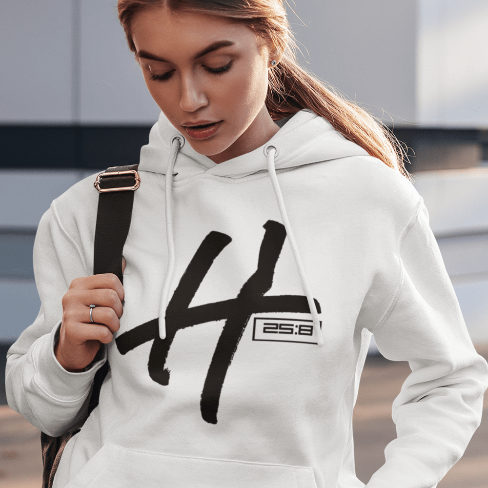  H 25:8 by Craig Rucker Unisex Hoodie, Black Logo