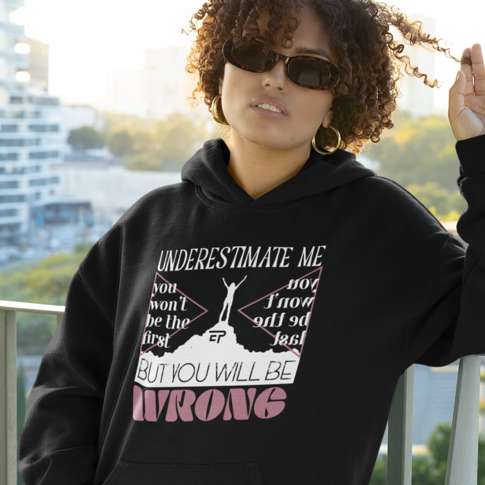 Ellie Price "Underestimate Me" Black+Pink Unisex Hoodie