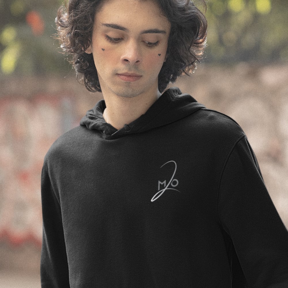 "MO2" by Mo Mohamed Hoodie, White Logo