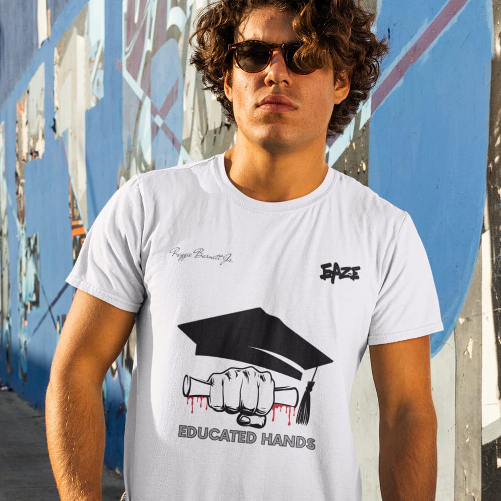 Limited Edition Signed Educated Hands by Reggie Barnett Men's T-Shirt, Dark Logo