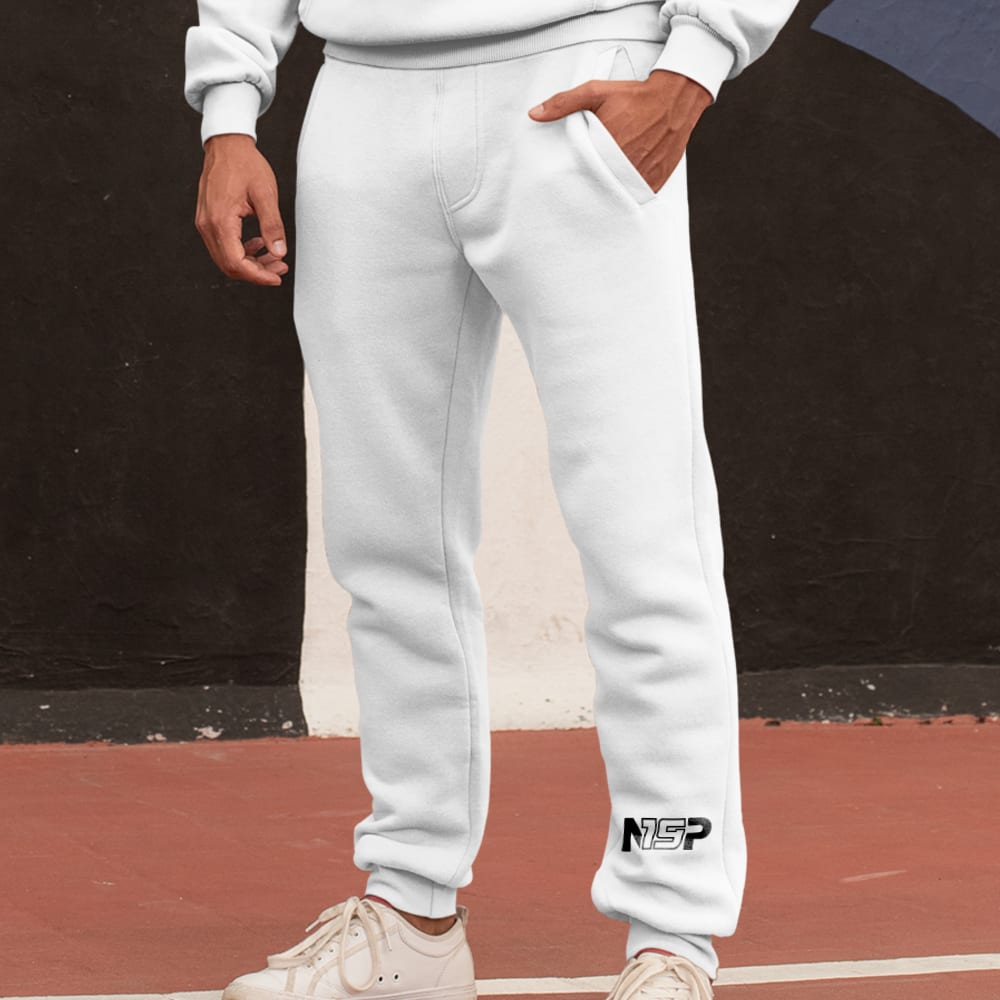  "N19P" by Nikita Pavlychev Men's Joggers, Black Logo (Front Left Leg)