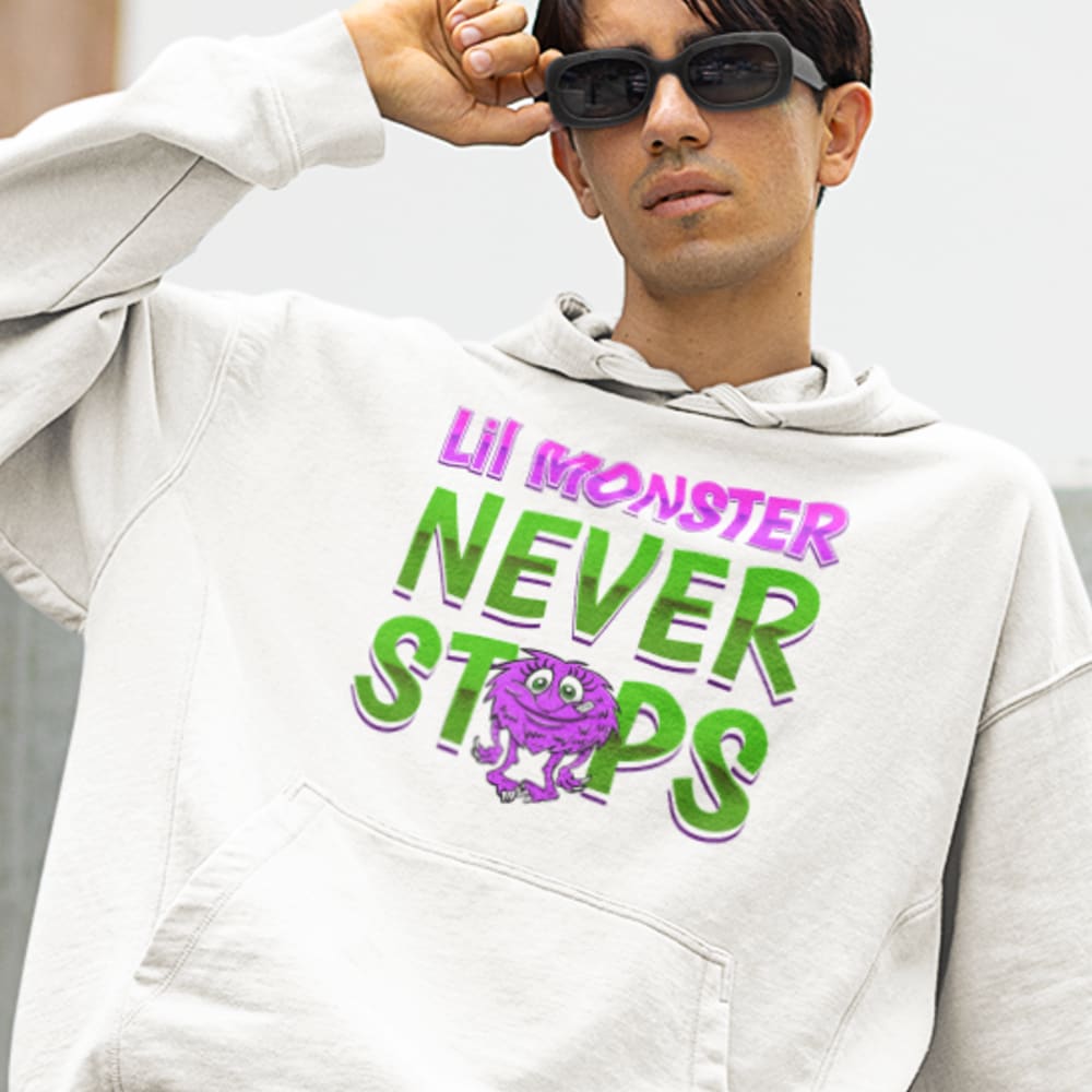 Lil Monster Never Stops by Vanessa Demopoulos, Hoodie
