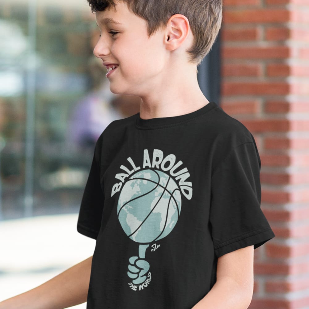 Ball Around the World by Jordan Rabe, Youth T-Shirt(Dark)