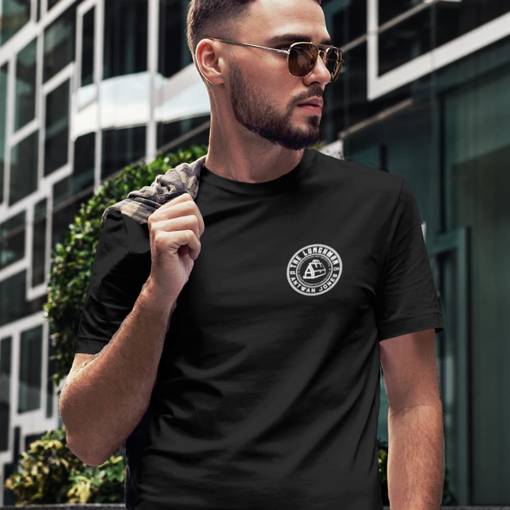 “THE LUNCHPALE” by Antwan Jones, Men's T-Shirt, Light Mini Logo
