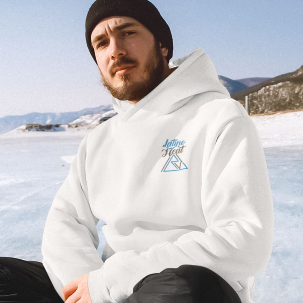 Latino Heat by Rodolfo Velasquez Hoodie, Dark Mini Logo