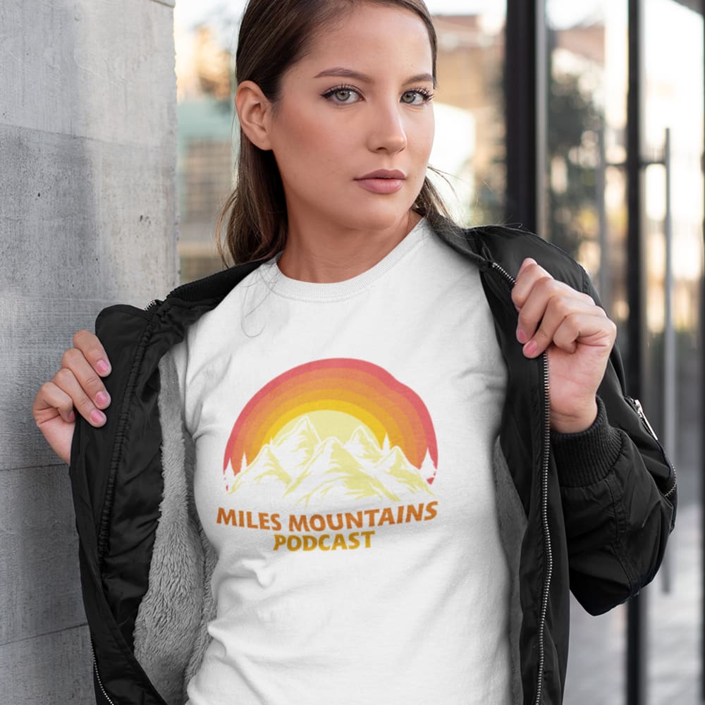 Miles & Mountains Podcast Unisex T-Shirt, Orange Logo
