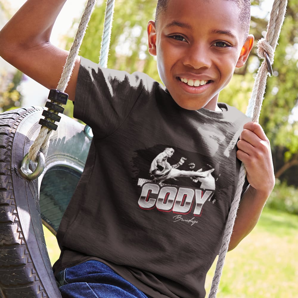 Cody Brundage "Kick" Youth Shirt, White Logo