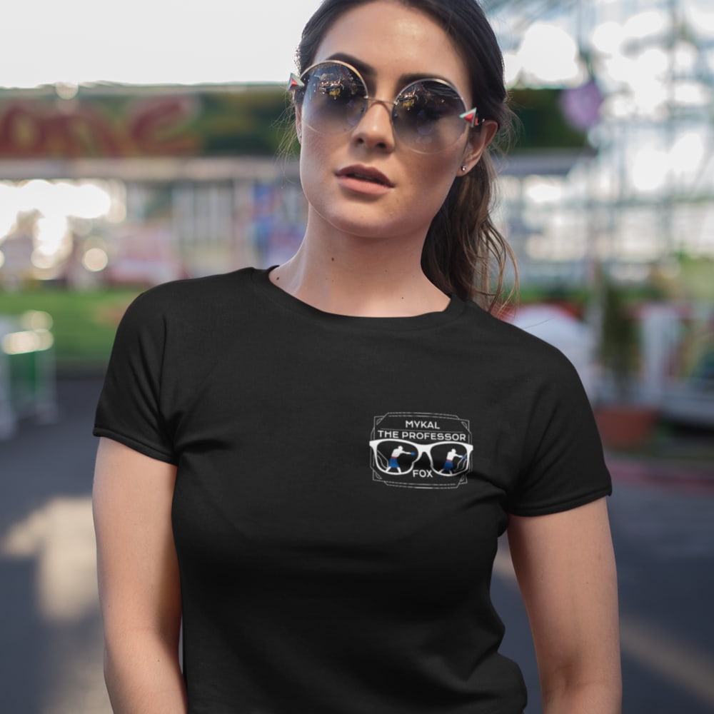 Mykal "The Professor" Fox Women's T-Shirt, White Mini Logo