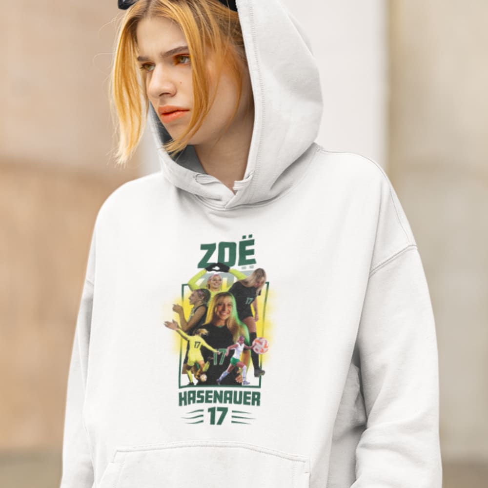 #17 Zoë Hasenauer Unisex Graphic Hoodie, Gold Logo