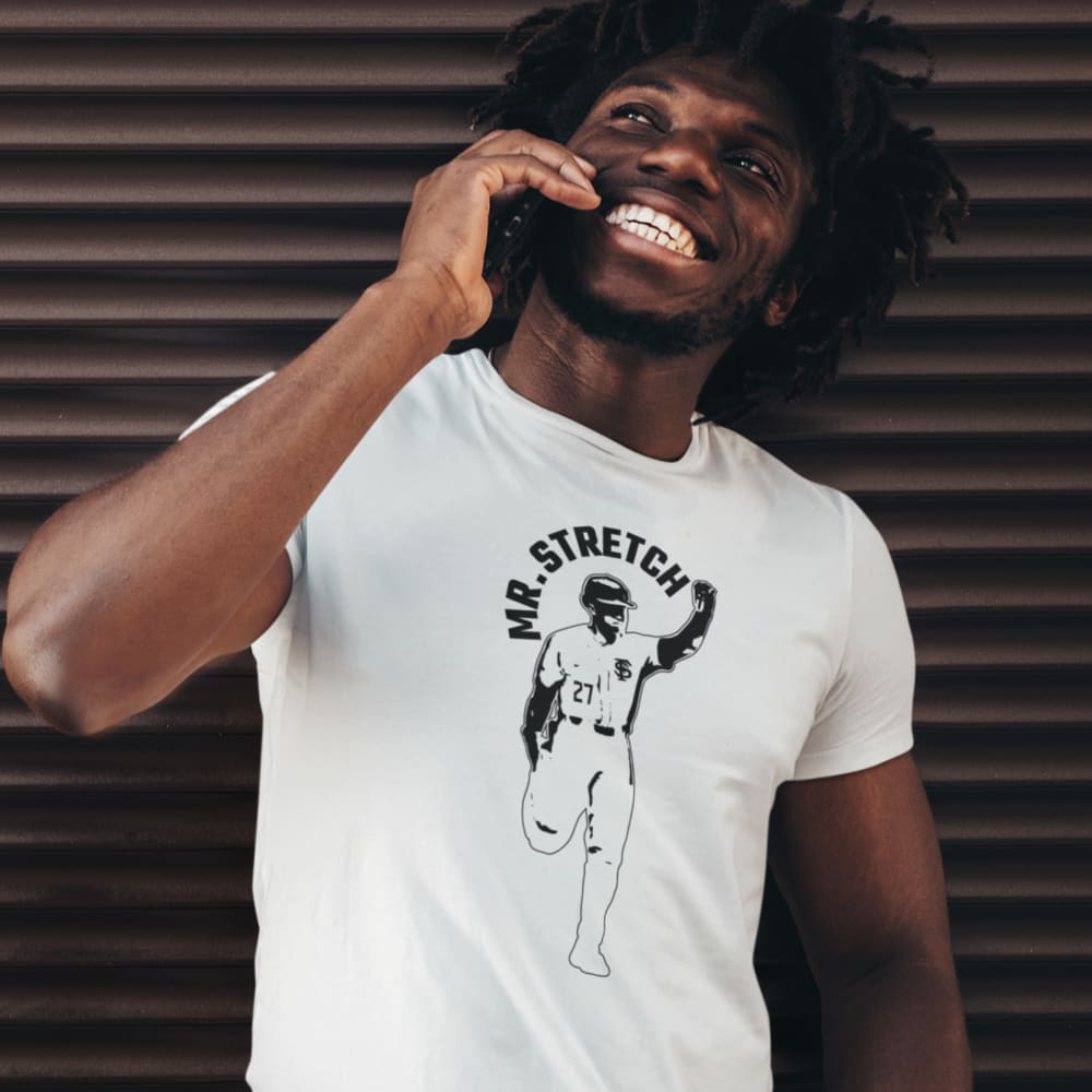 Mr.Stretch by DeAmez Ross Unisex T-Shirt, Black Logo