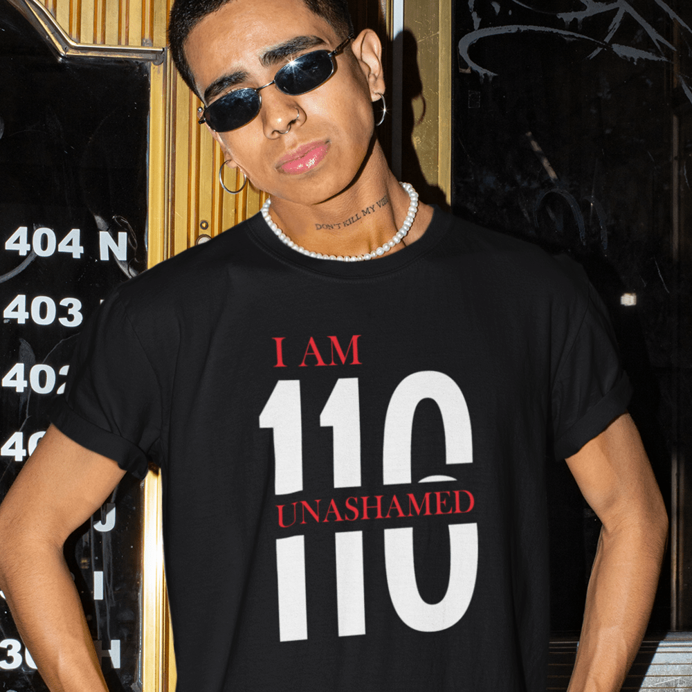 I AM UNASHAMED by Woodrow Dantzler T-Shirt, White Logo