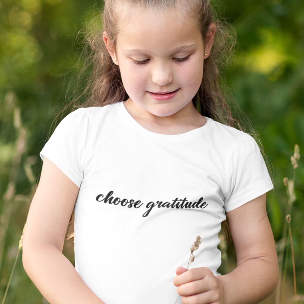 "Choose Gratitude" by CG, Youth T-Shirt [Black logo]