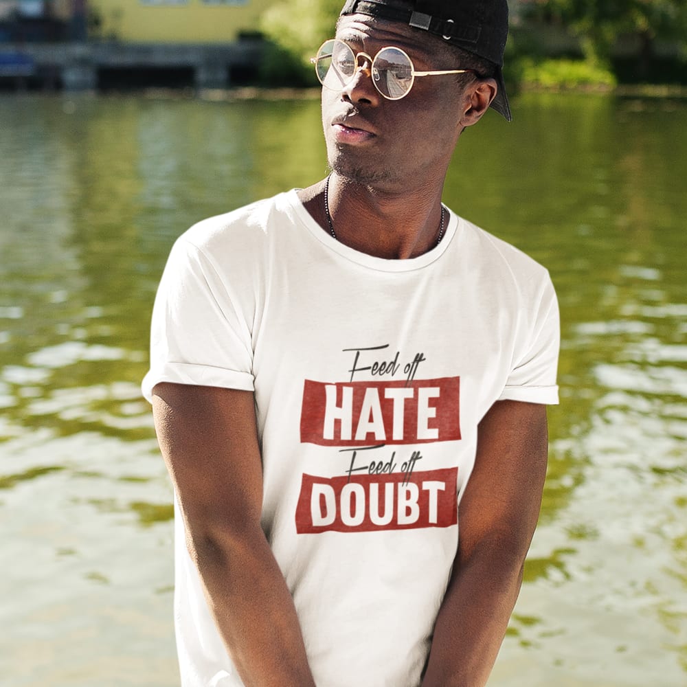 Feed off HATE Feed off Doubt Thomas Reed T-Shirt, Black Logo