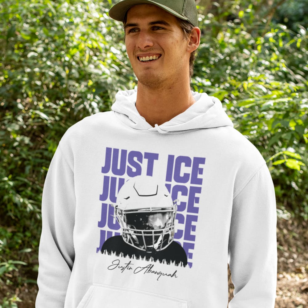 "Just Ice" by Justin Abanquah Hoodie, Black Logo