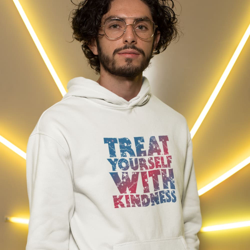 Treat Yourself With Kindness by Val Whiting Unisex Hoodie, Dark Logo