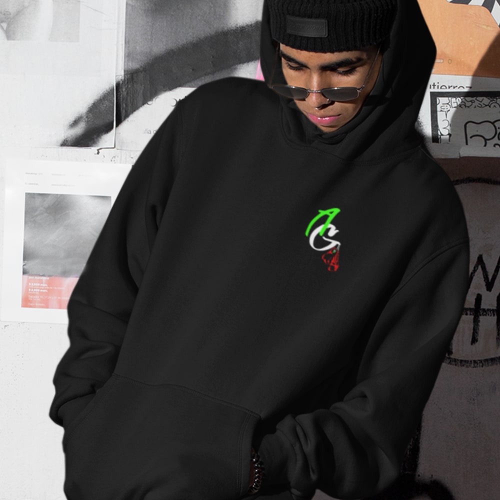 Ada Galle Hoodie, Neon White Mini Logo