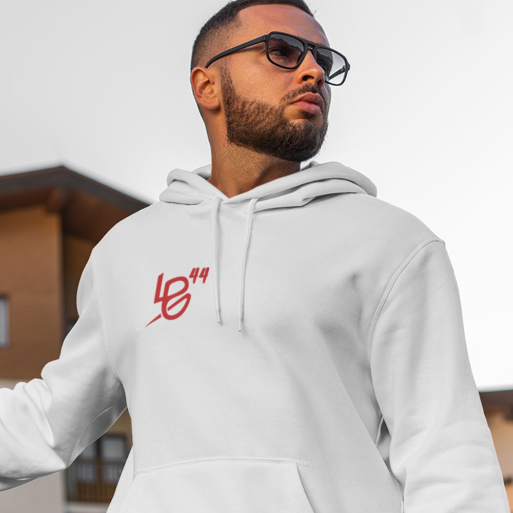 "LPG Starter" by Luis Pitel-Guerrero Hoodie, Red Logo
