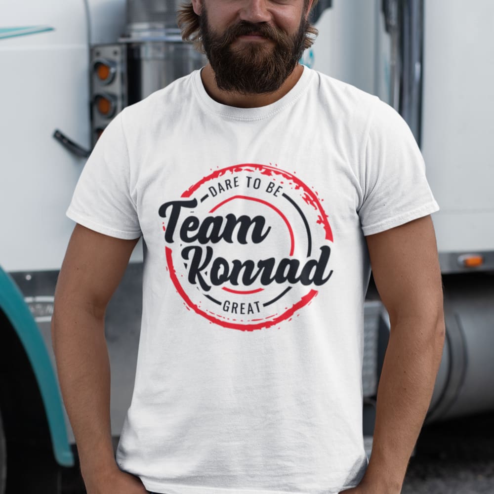 Dare to be Great by Jordyn Konrad T-Shirt, Red Black Logo