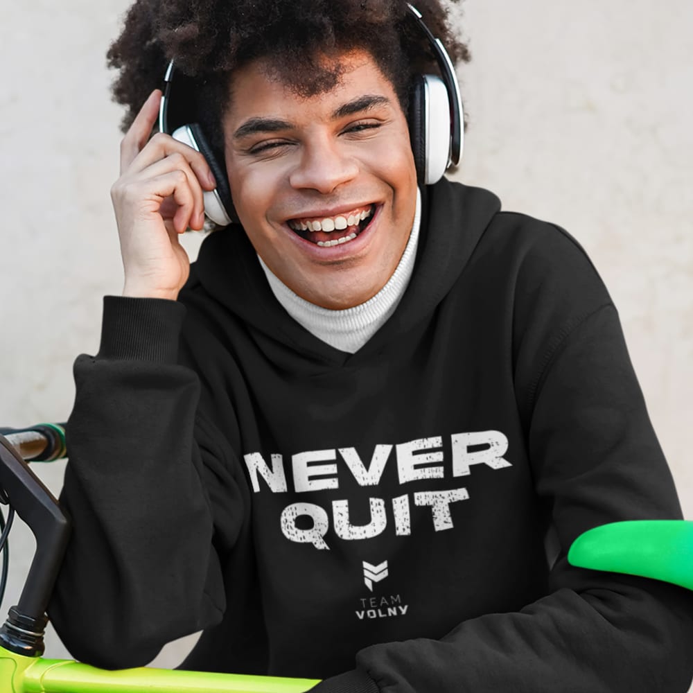 Never Quit by Patrice Volny, Hoodie, White Logo