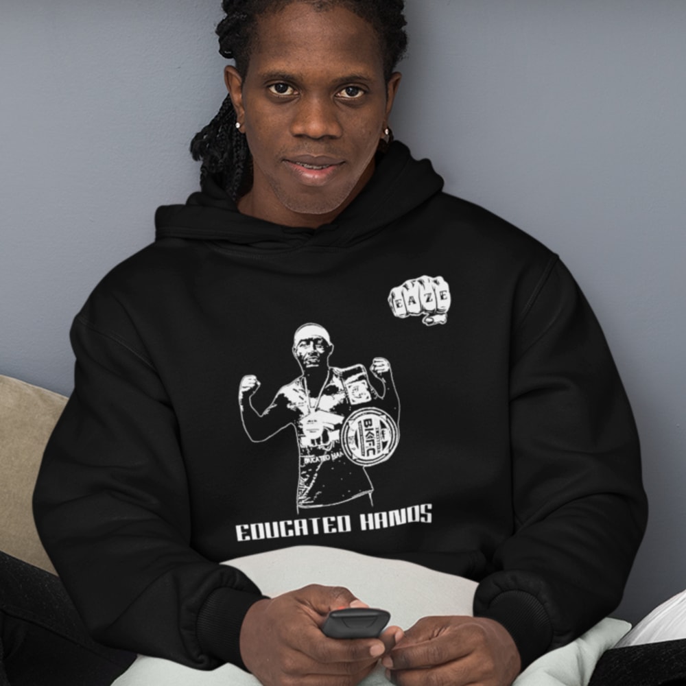 Educared Hands by Reggie Barnett Jr. Unisex Hoodie, White Logo