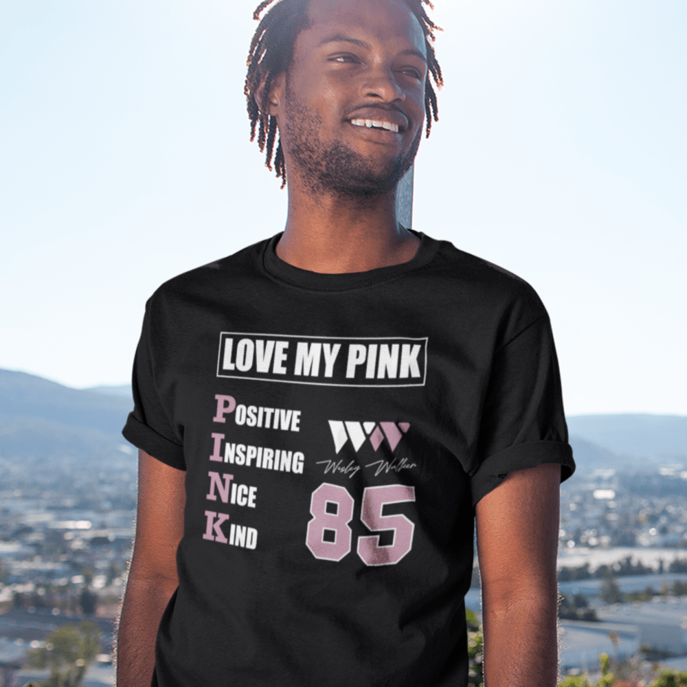 Love My Pink by Wesley Walker Men's T-Shirt, Pink in Light Logo