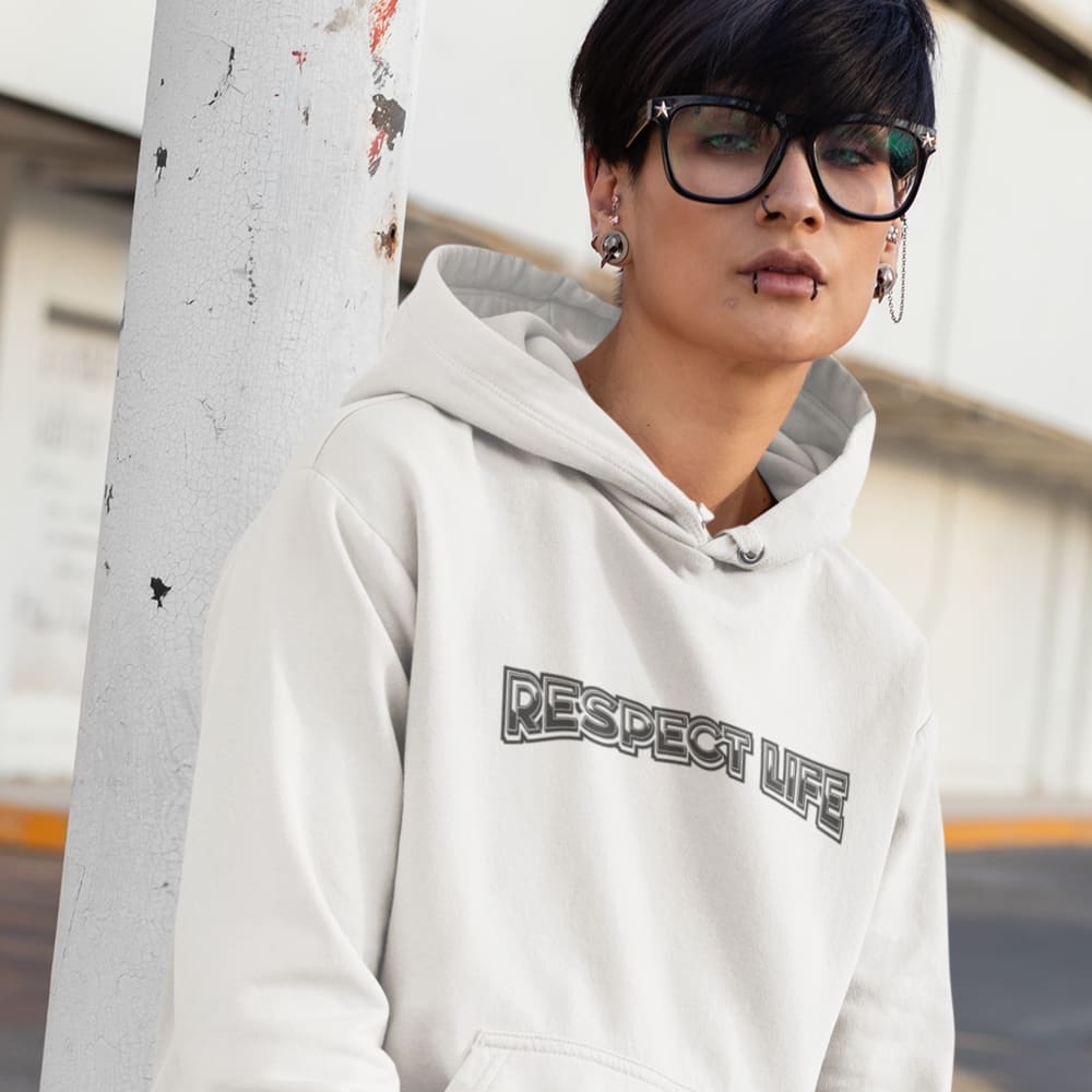 Respect Life by Clay Collard Unisex Hoodie, Dark Logo
