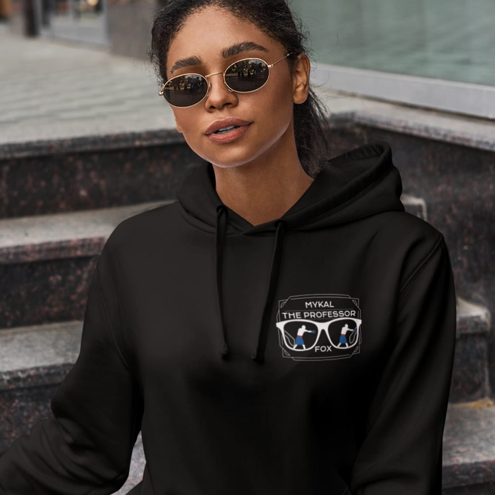 Mykal "The Professor" Fox Women's Hoodie, White Mini Logo