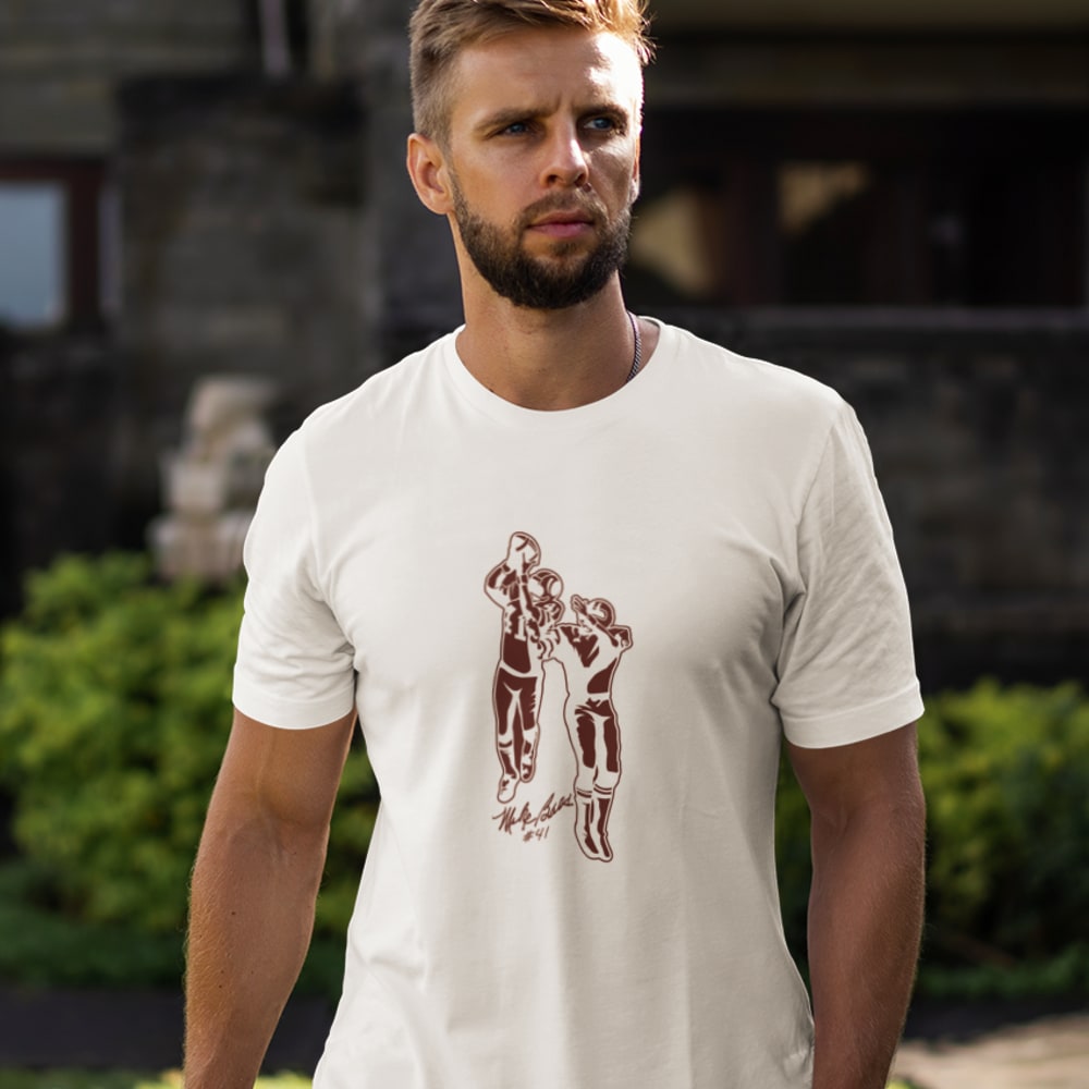 "Interception" by Mike Bass Shirt, Burgundy Logo