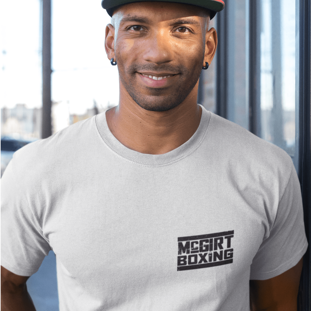 McGirt Boxing by James "Buddy" McGirt, Men's T-Shirt, Black Mini Logo