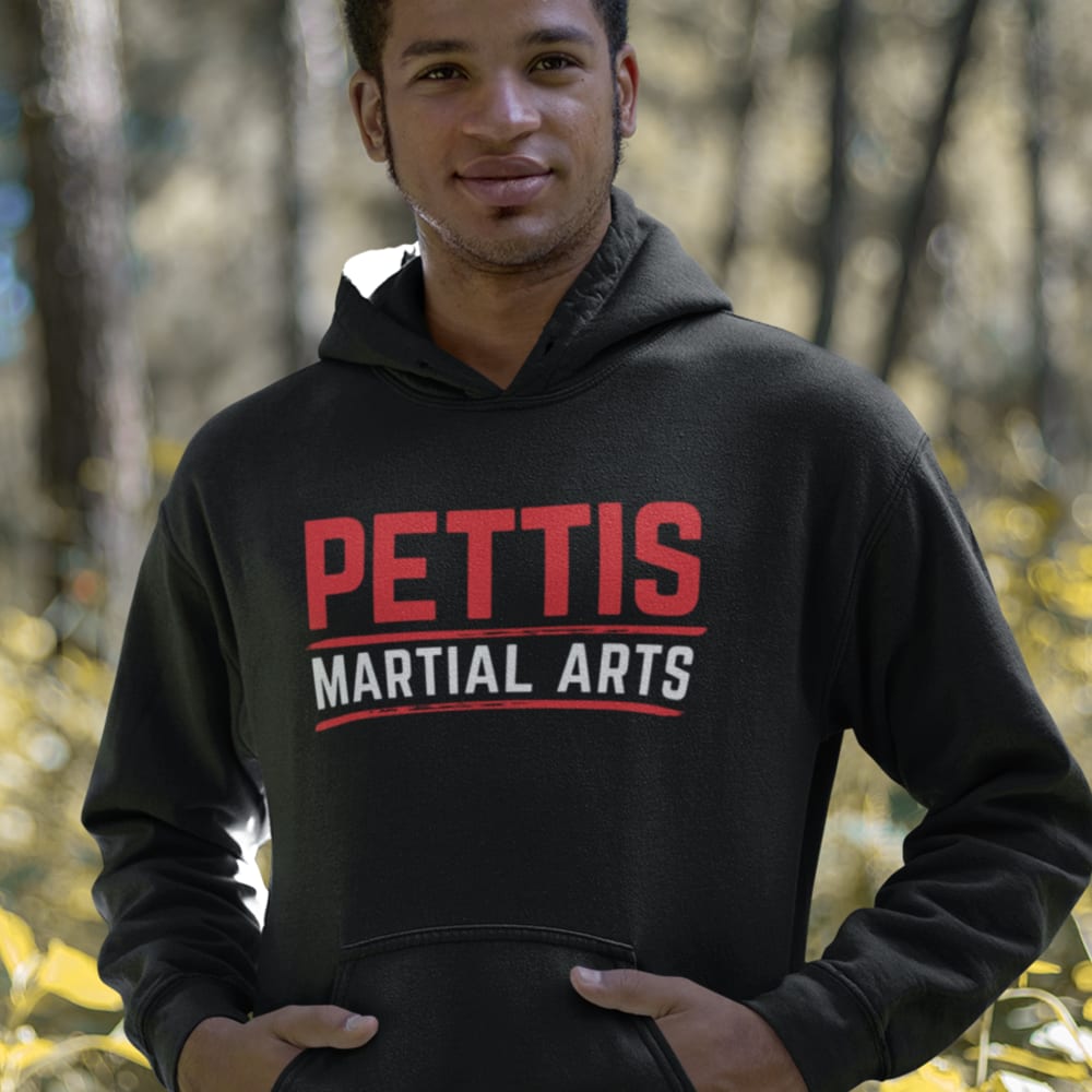 Pettis Martial Arts Gym Unisex Hoodie, Red/White Logo