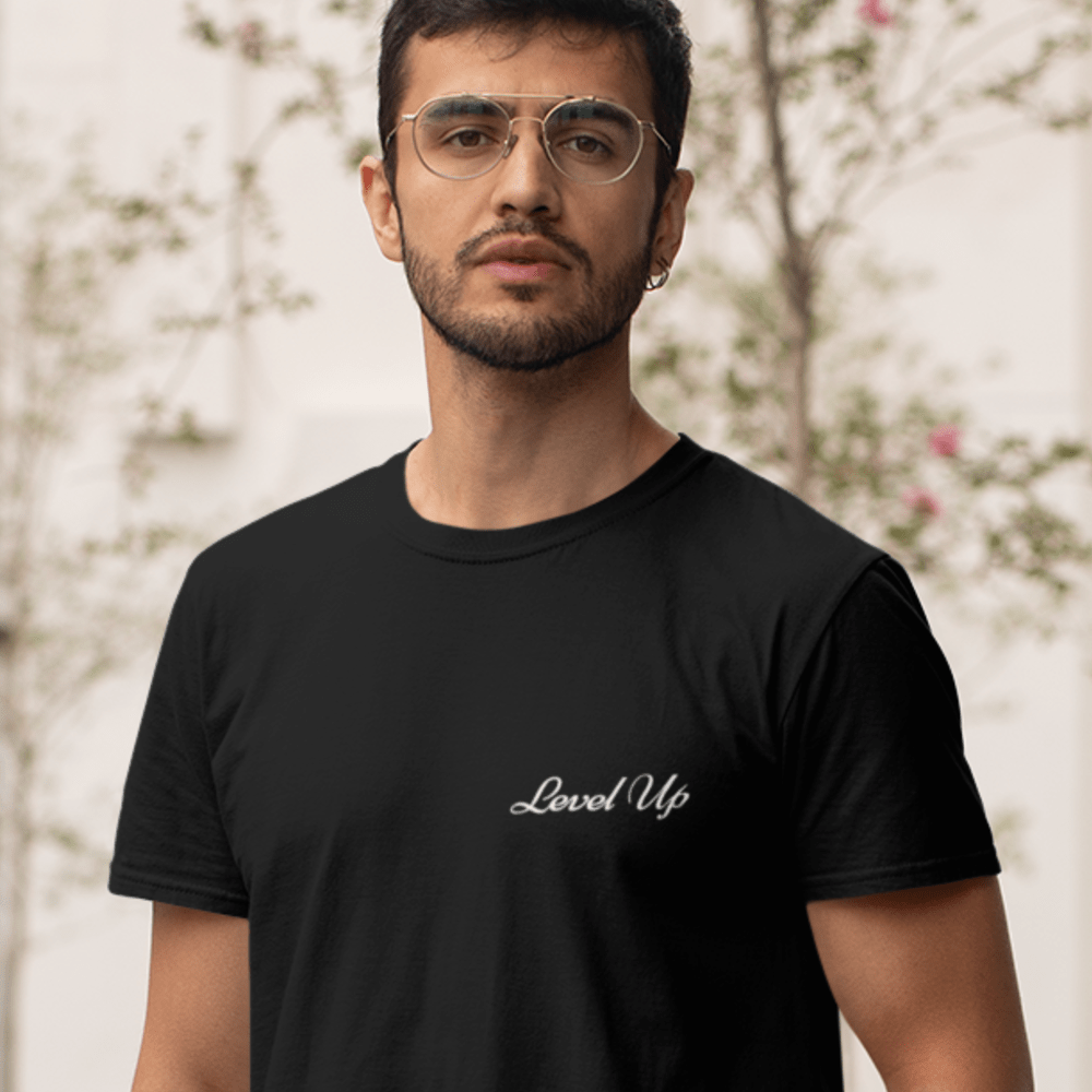 Cooper Donlin's "Level Up" T-Shirt, White Logo