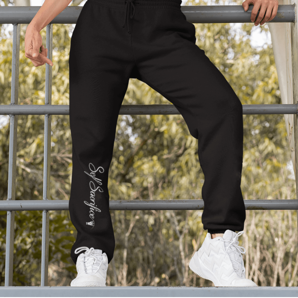 Self Sacrifice by Kyle Goodbee Jogger, White Logo