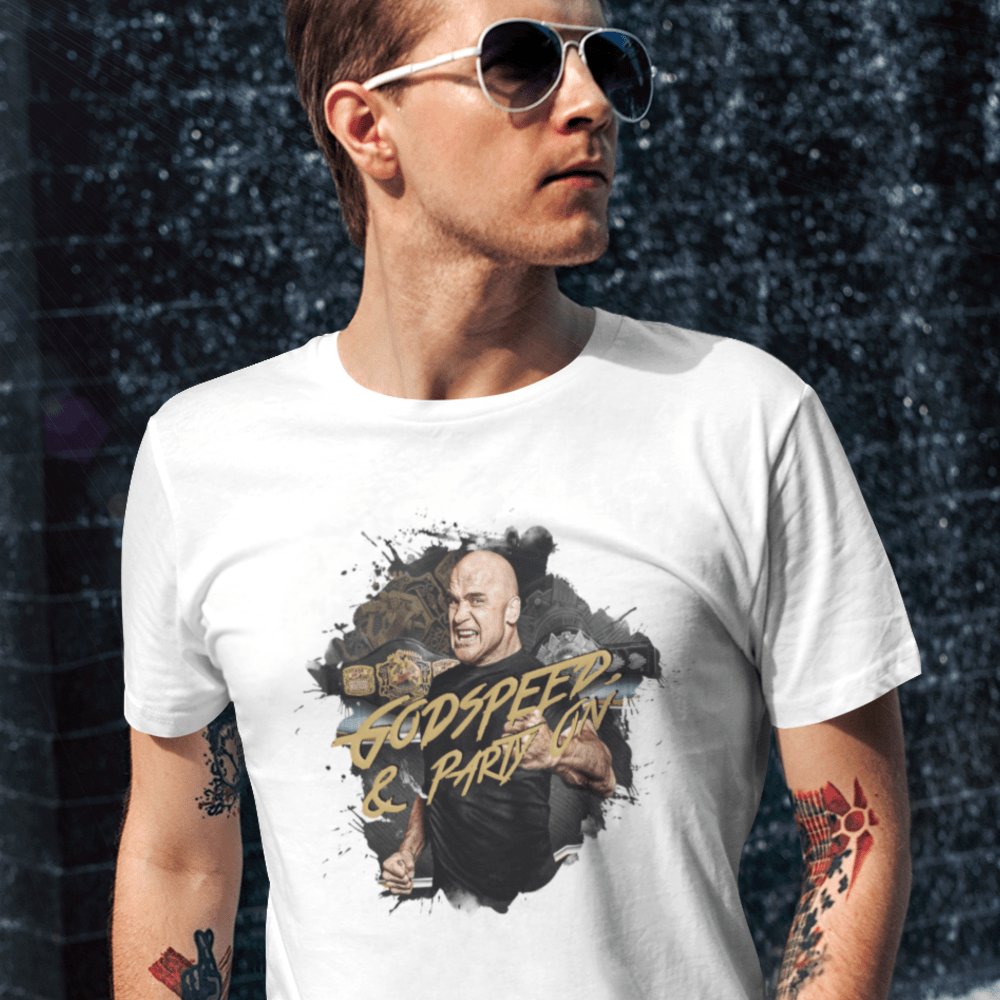 "Godspeed & Party On" by Bas Rutten, T-Shirt