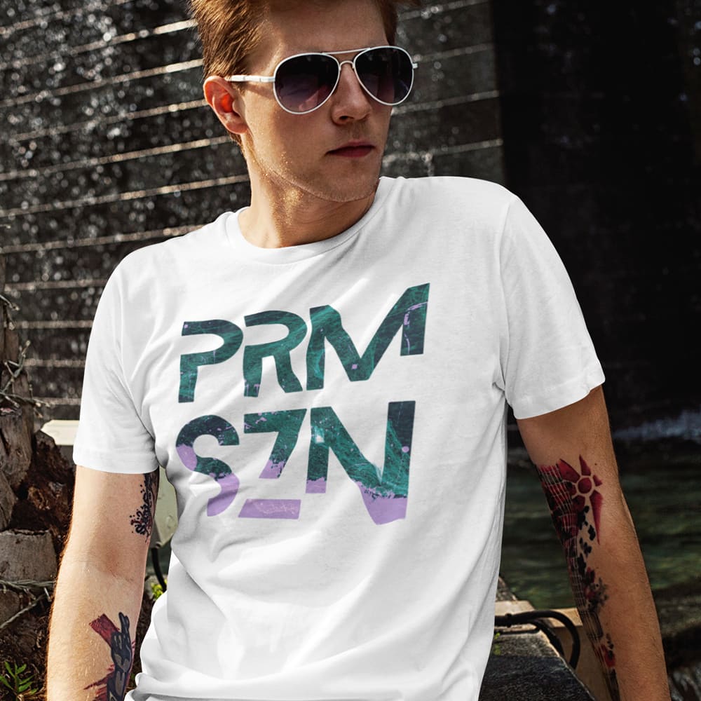 PRM SZN Splash T-Shirt, Green Purple Logo