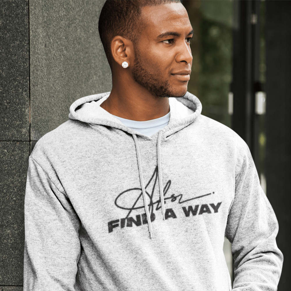 "A for Find A Way" by Andrew Sweitzer - Hoodie, Black Logo