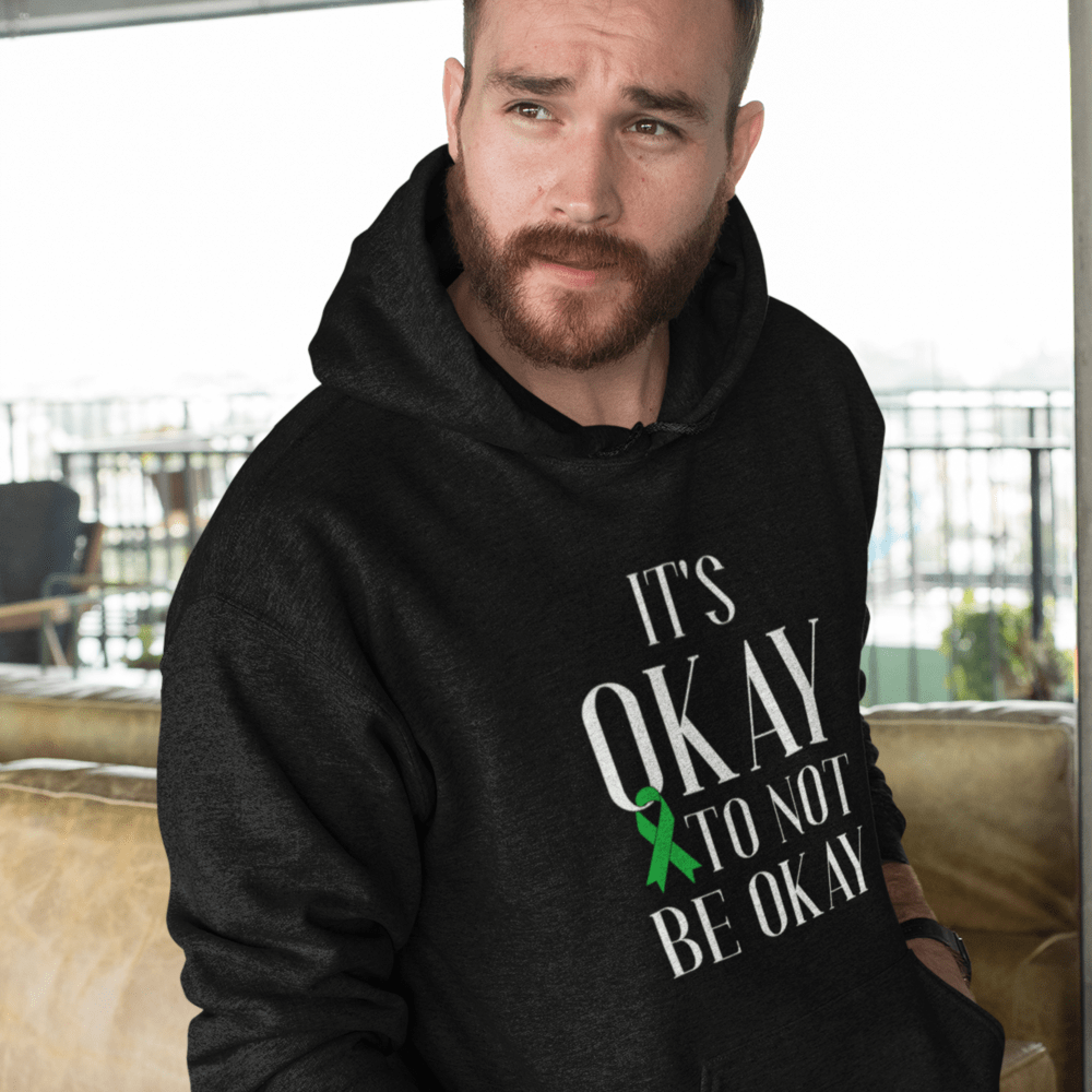 It’s OKAY To Not Be OKAY by Autumn MacDougal Hoodie, White Logo
