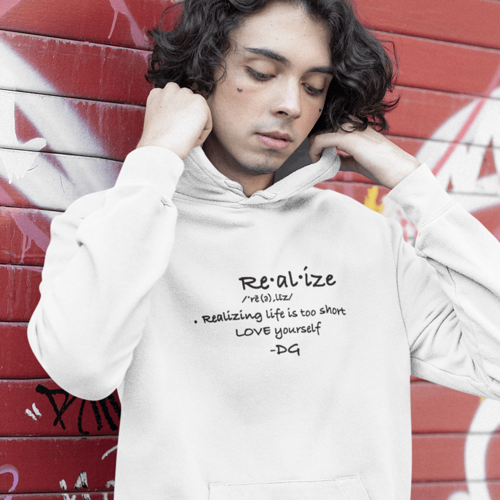'Realize' by Devin Grant, Hoodie (White)