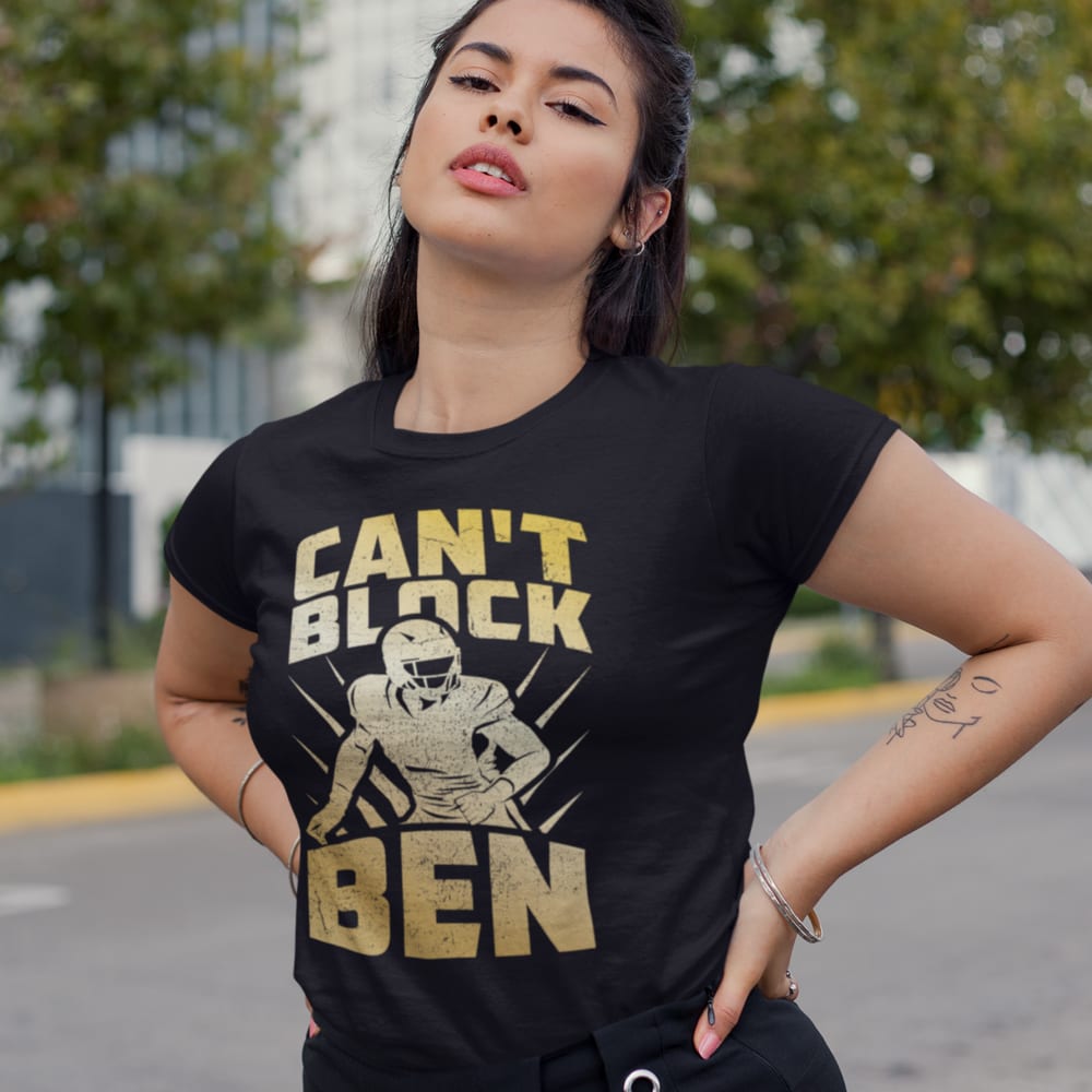 "Can't Block Ben" by Ben Desmarais Women's T-Shirt, Gold Logo
