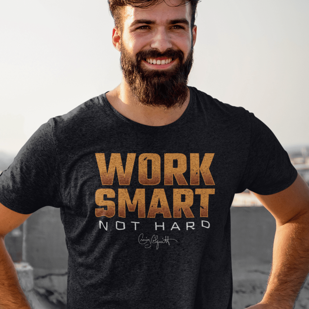 Craig Colquitt "Work Smart" Shirt, White Signature Logo