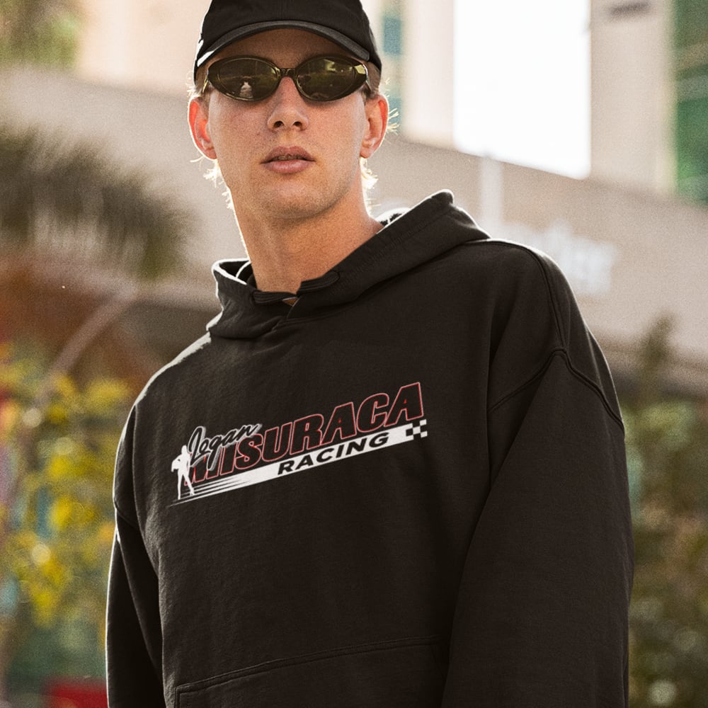LIMITED EDITION Logan Misuraca Racing Hoodie, White Logo
