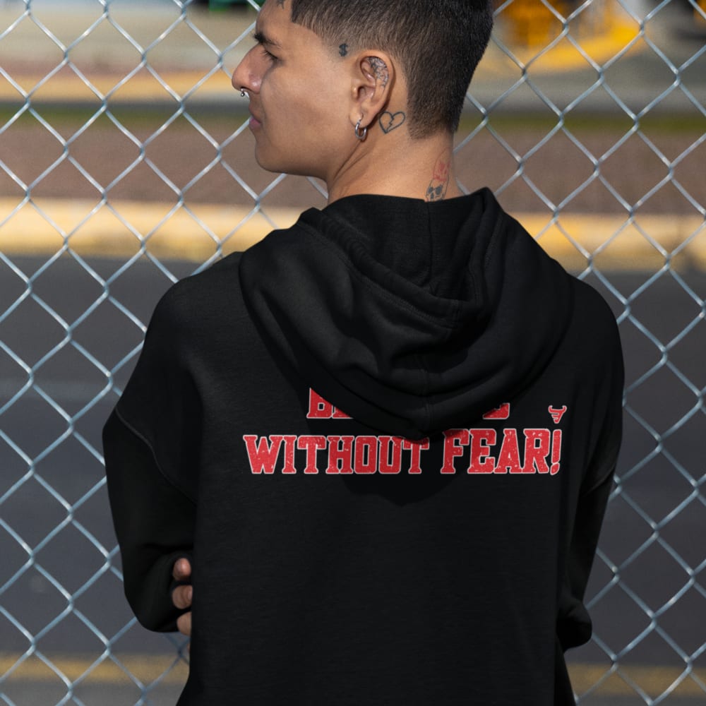"Can't Be Brave Without Fear" John Makdessi Unisex Hoodie, Light Logo