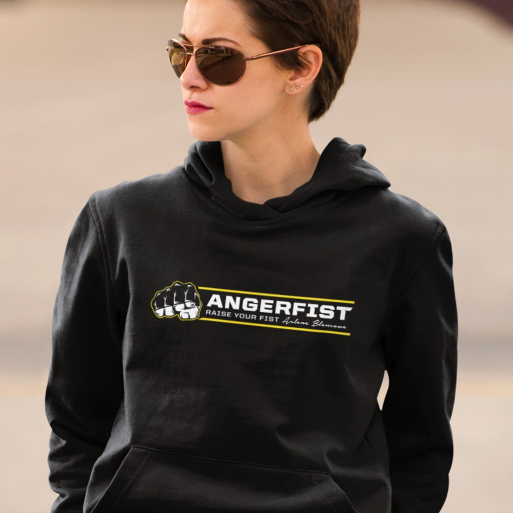 Anger Fist by Arlene Blencowe Women's Hoodie, Light Logo
