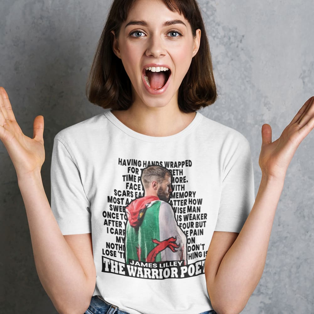 "The Warrior Poet" by James Lilley Unisex T-Shirt, Dark Logo