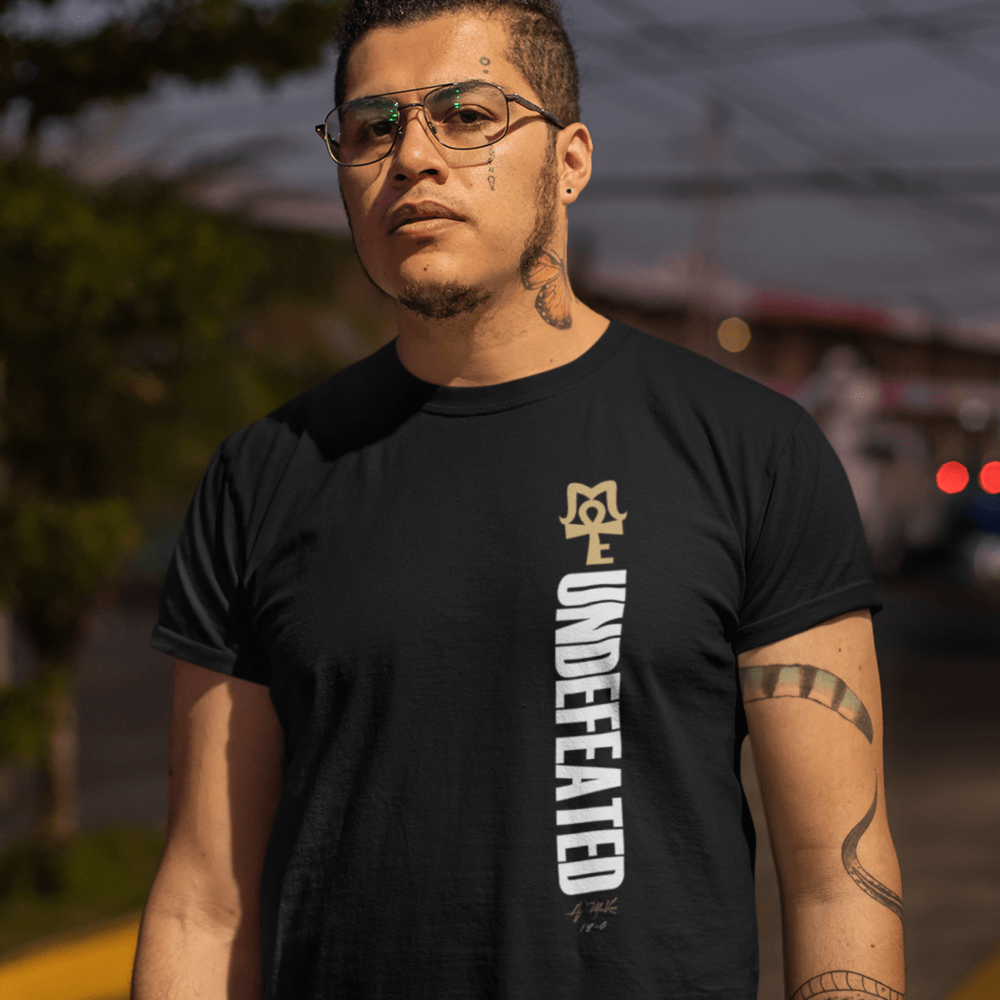 AJ McKee - Undefeated on front, Big Pendant on back - Men's T-Shirt