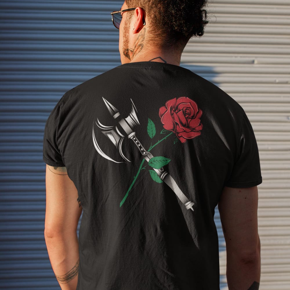 Peaceful Warrior Rose+Axe By Caleb Crump T-Shirt