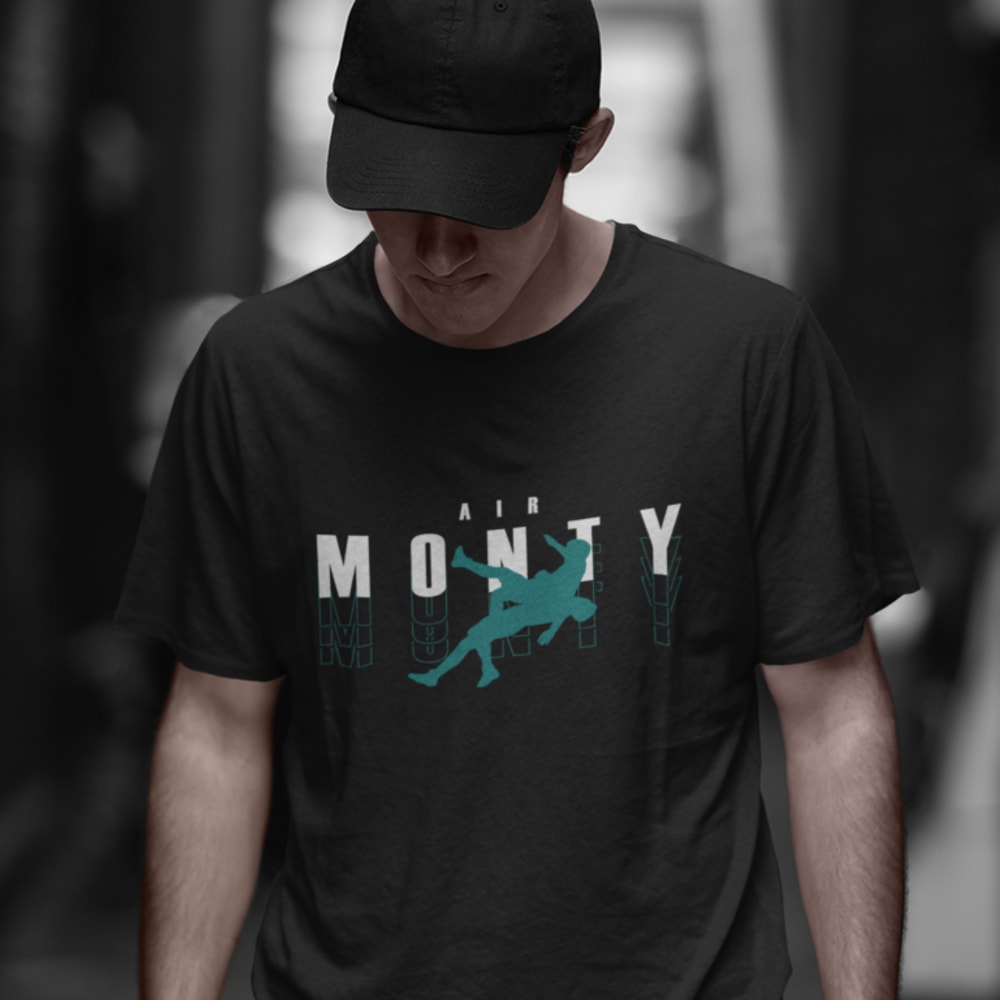 "Air Monty" by Michelle Montague T-Shirt, Teal White Logo